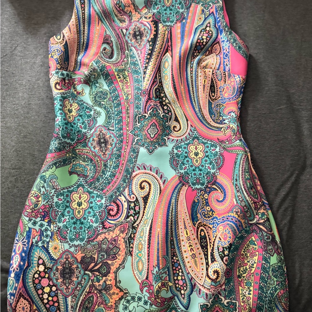 Tommy Hilfiger Pink and Blue Paisley Dress